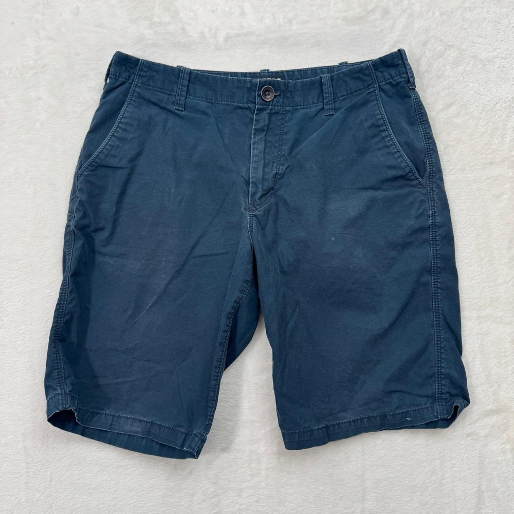 Express Chino Shorts Mens 30‎ Navy Blue Flat Front 100% Cotton Casual Summer